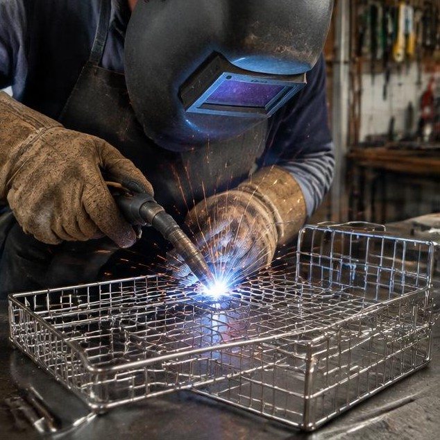 Sample workshop scene: welding a stainless steel braai grid